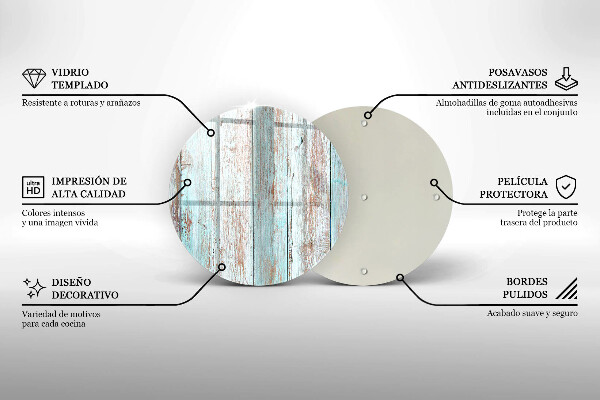 Steklena podloga za rezanje Stare vintage deske