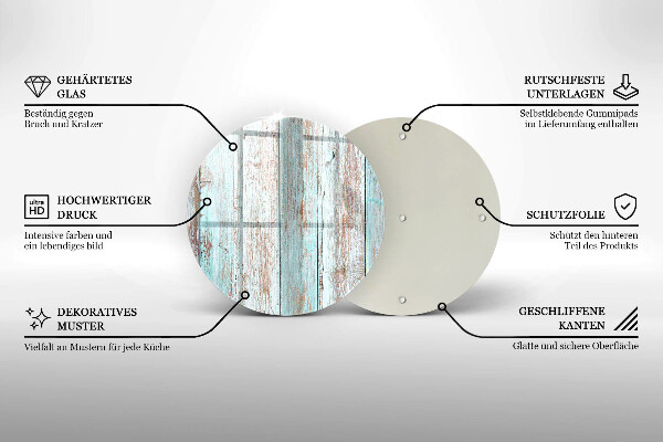 Steklena podloga za rezanje Stare vintage deske