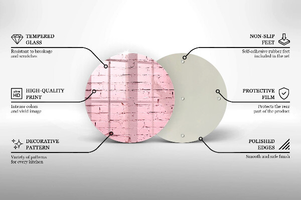 Steklena podloga za rezanje Pastelna opečna stena