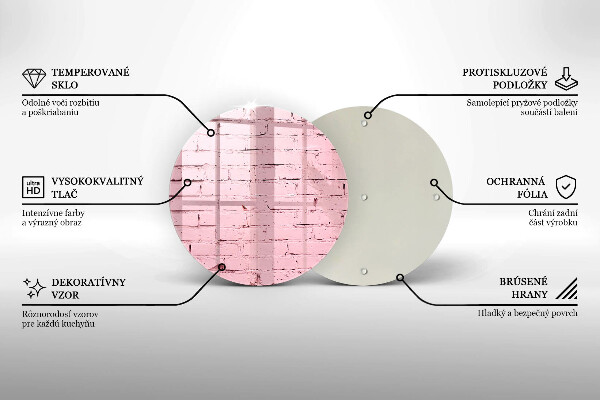Steklena podloga za rezanje Pastelna opečna stena