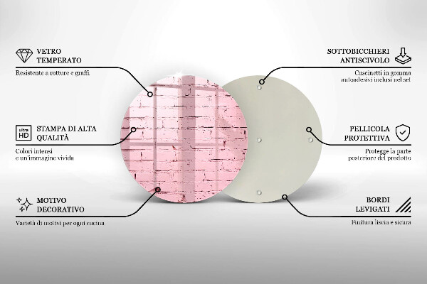 Steklena podloga za rezanje Pastelna opečna stena
