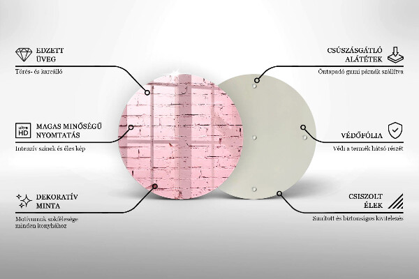 Steklena podloga za rezanje Pastelna opečna stena