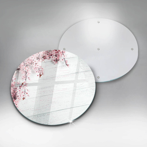 Steklena podloga za rezanje Rože na deskah