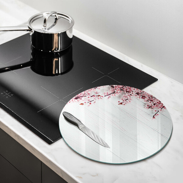 Steklena podloga za rezanje Rože na deskah