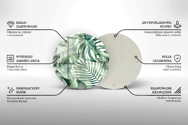 Steklena podloga za rezanje Poslikani listi