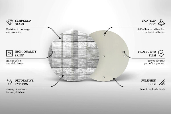 Steklena podloga za rezanje Stare lesene plošče