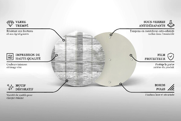 Steklena podloga za rezanje Stare lesene plošče