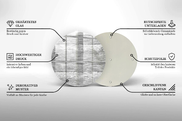 Steklena podloga za rezanje Stare lesene plošče