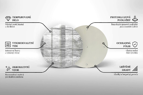 Steklena podloga za rezanje Stare lesene plošče