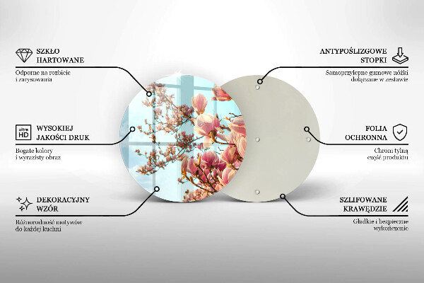 Steklena podloga za rezanje Drevo rožnatih cvetov