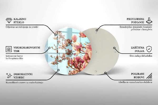 Steklena podloga za rezanje Drevo rožnatih cvetov