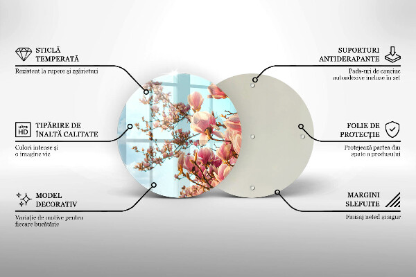 Steklena podloga za rezanje Drevo rožnatih cvetov