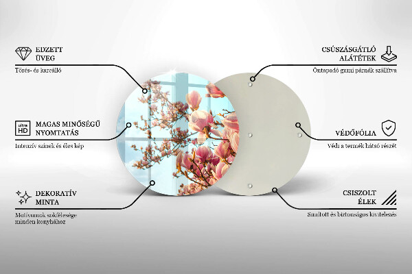Steklena podloga za rezanje Drevo rožnatih cvetov