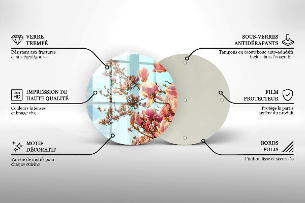 Steklena podloga za rezanje Drevo rožnatih cvetov