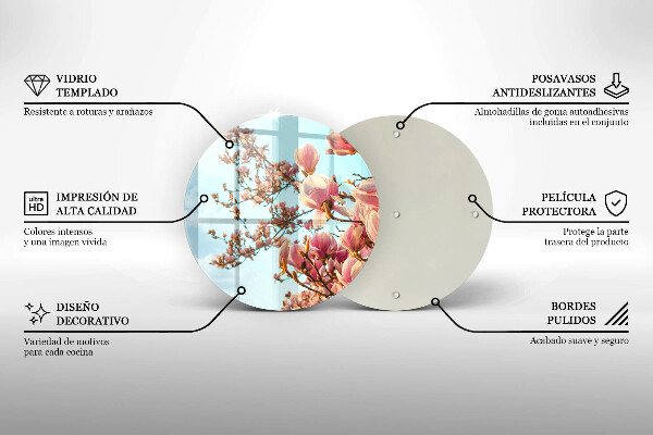 Steklena podloga za rezanje Drevo rožnatih cvetov