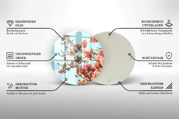 Steklena podloga za rezanje Drevo rožnatih cvetov