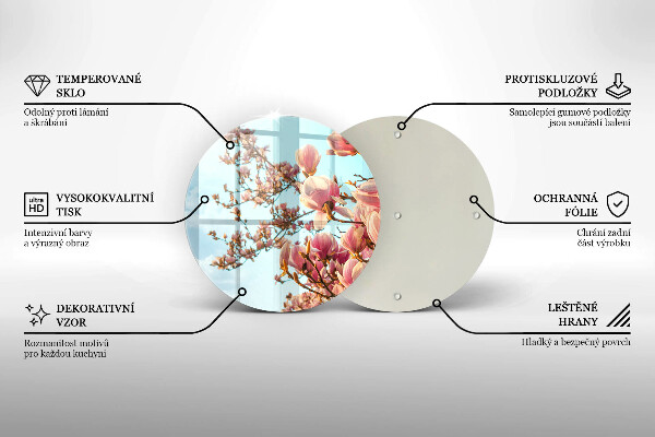 Steklena podloga za rezanje Drevo rožnatih cvetov