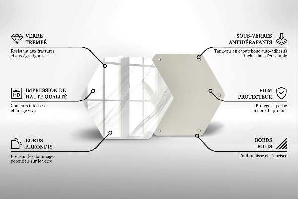 Steklena podloga za rezanje Nežen marmor
