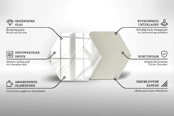 Steklena podloga za rezanje Nežen marmor