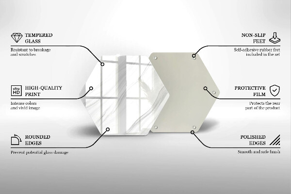 Steklena podloga za rezanje Nežen marmor