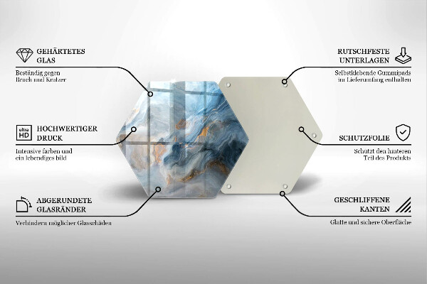Steklena podloga za rezanje Tekstura marmorja