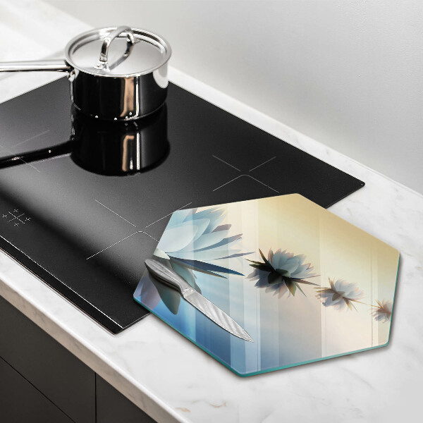 Steklena podloga za rezanje Cvetovi lilije na vodi