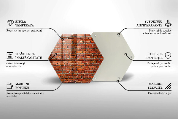 Steklena podloga za rezanje Stena iz opečne stene