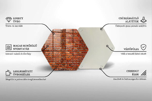 Steklena podloga za rezanje Stena iz opečne stene