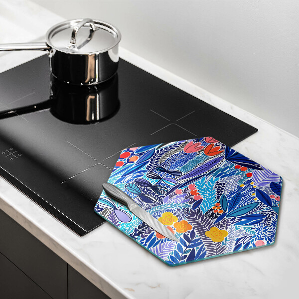 Steklena podloga za rezanje Pobarvan travnik