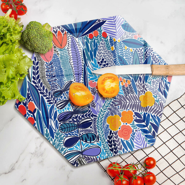 Steklena podloga za rezanje Pobarvan travnik