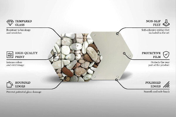Steklena podloga za rezanje Ozadje majhnih kamnov