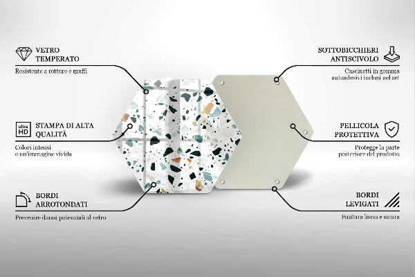 Steklena podloga za rezanje Lahka kamenina