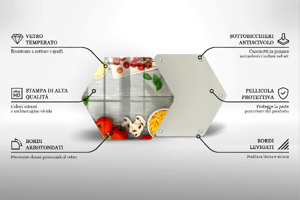 Steklena podloga za rezanje Kuhinjska hrana