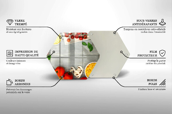Steklena podloga za rezanje Kuhinjska hrana