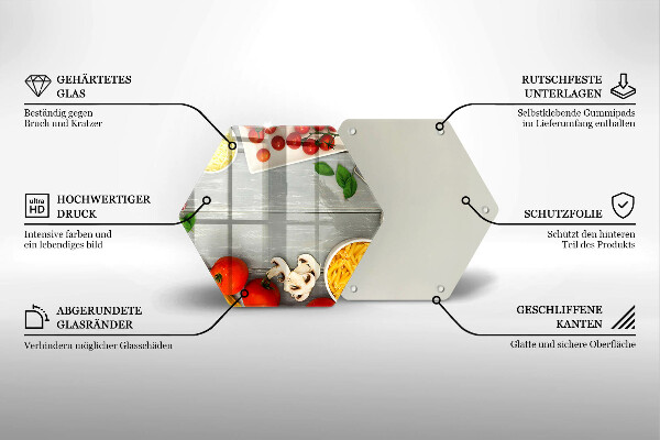 Steklena podloga za rezanje Kuhinjska hrana
