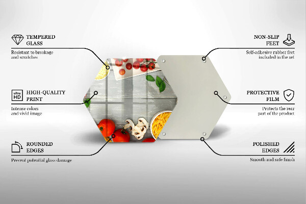 Steklena podloga za rezanje Kuhinjska hrana