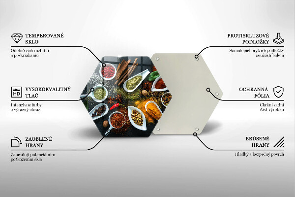 Steklena podloga za rezanje Kuhinjske začimbe