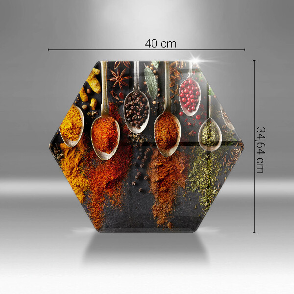 Steklena podloga za rezanje Žlice z začimbami