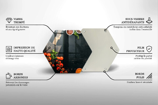 Steklena podloga za rezanje češnjev paradižnik