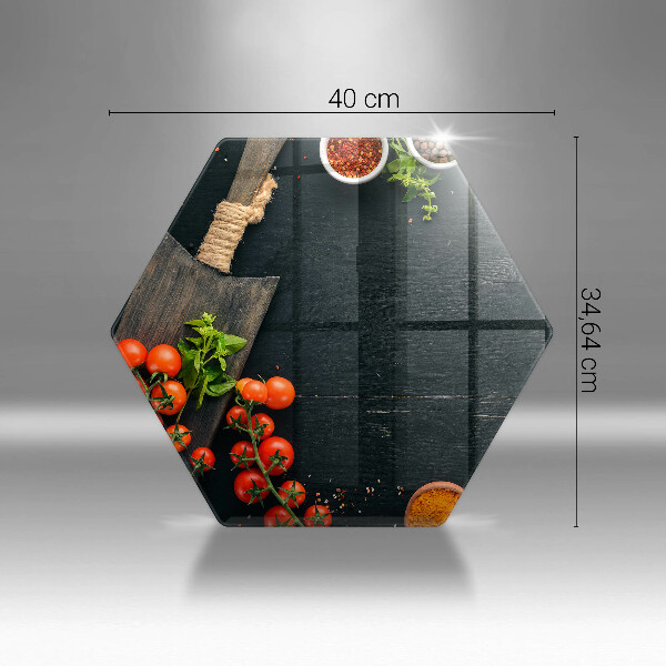 Steklena podloga za rezanje češnjev paradižnik