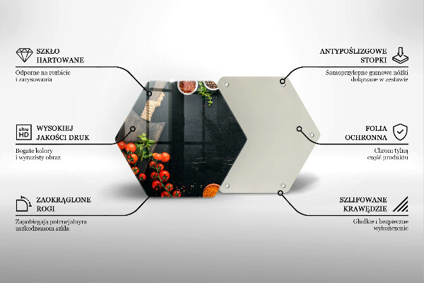 Steklena podloga za rezanje češnjev paradižnik