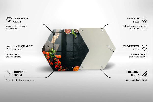 Steklena podloga za rezanje češnjev paradižnik