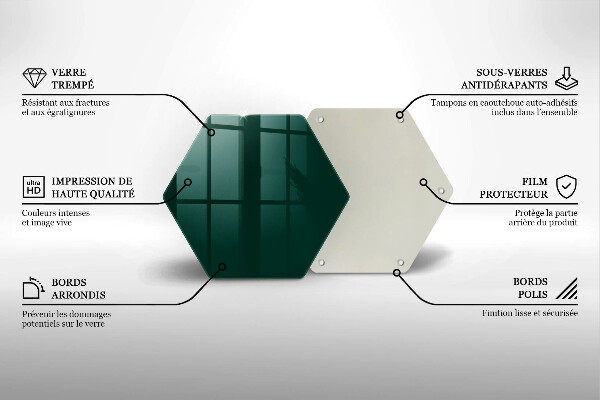 Steklena podloga za rezanje Zelena barva