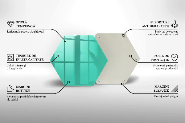 Steklena podloga za rezanje Zelena barva