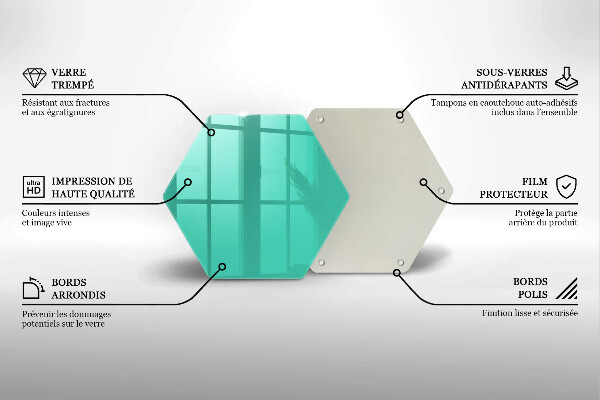 Steklena podloga za rezanje Zelena barva