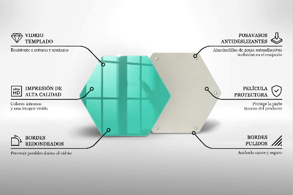 Steklena podloga za rezanje Zelena barva