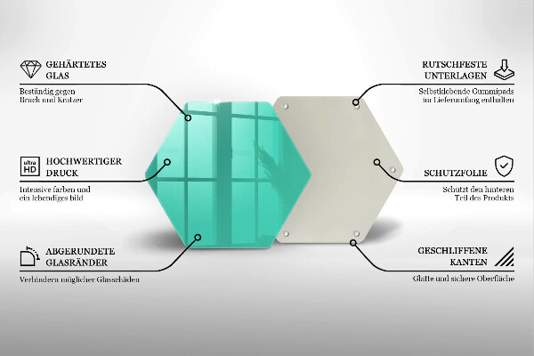 Steklena podloga za rezanje Zelena barva