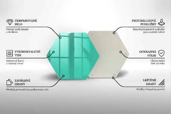 Steklena podloga za rezanje Zelena barva
