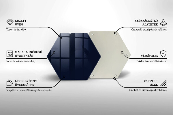 Steklena podloga za rezanje mornarsko modra