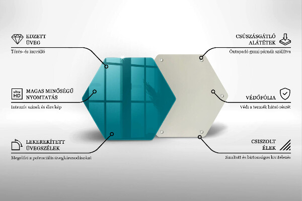 Steklena podloga za rezanje turkizna